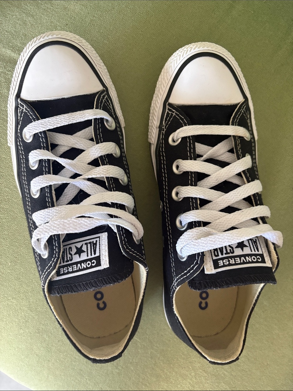 Converse Low Top Sneakers - Black & White. Size 5.5